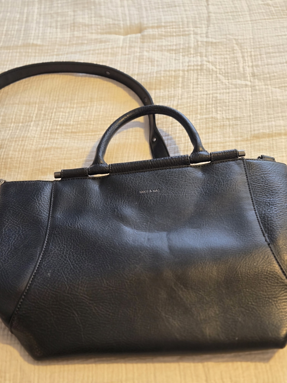 Matt & Nat Blue Vegan Leather Structured Tote
